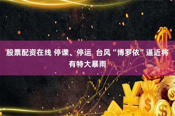 股票配资在线 停课、停运  台风“博罗依”逼近将有特大暴雨